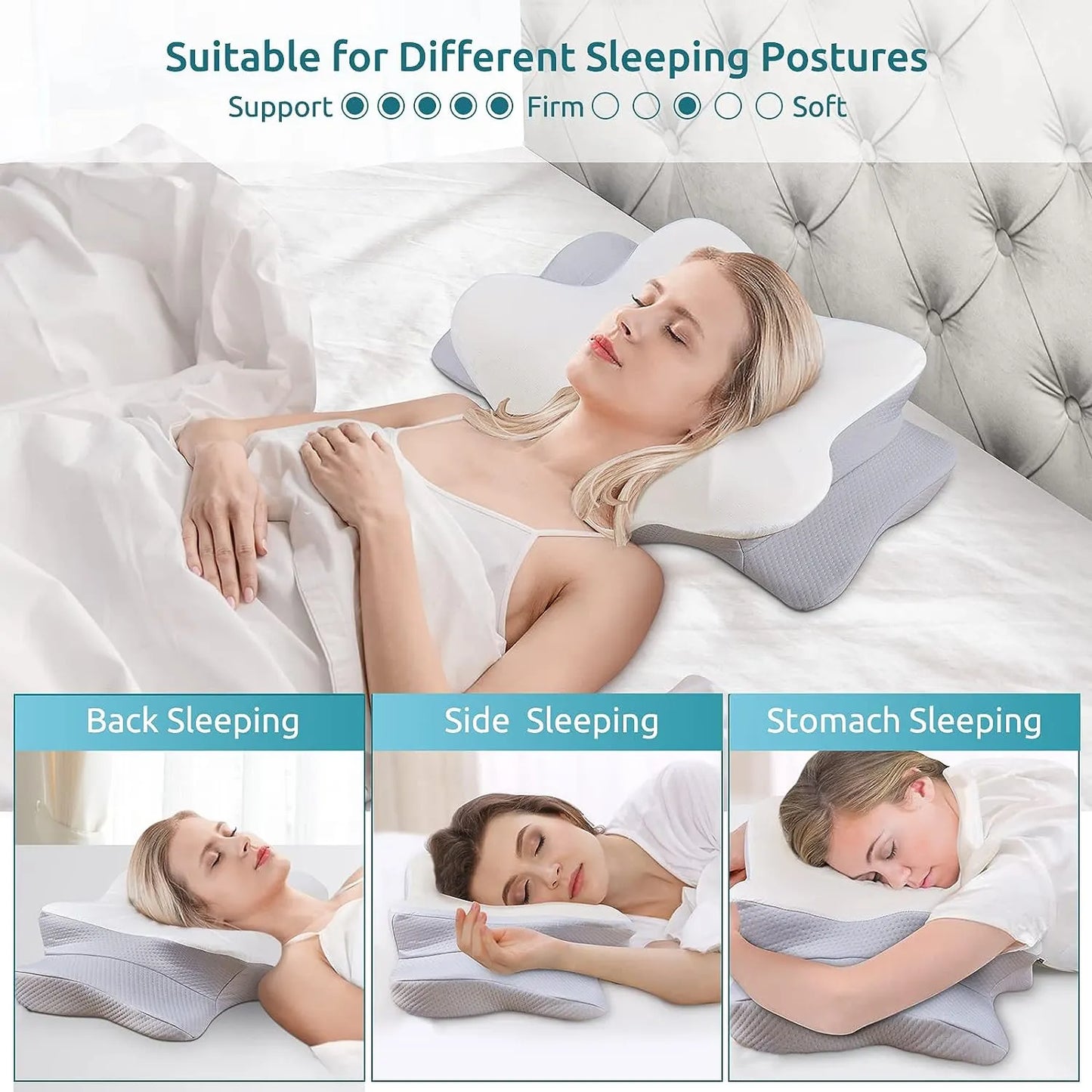 Cervi cal Pillow Contour Memory Foam Ergonomisches ortho pä disches Nackens tütz kissen für seitliche Rückens chläfer zur Linderung von Nackens ch merzen